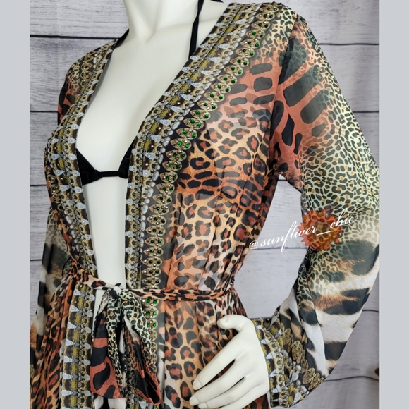 🆕️Colors of Fashion Jeweled Animal Print Duster - Picture 12 of 15